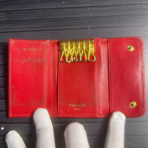 Prada Red Leather Card/Key Holder - Picture 3 of 3
